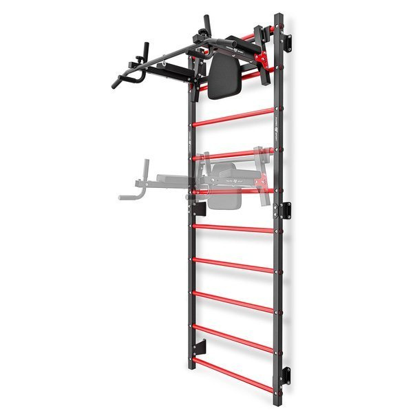 Set MHU1 | Metal ladder 230 x 81 cm MH-U204 + Mulitifunctional wall-mounted dip station with pull-up bar (2in1) MH-U205 - Marbo Sport