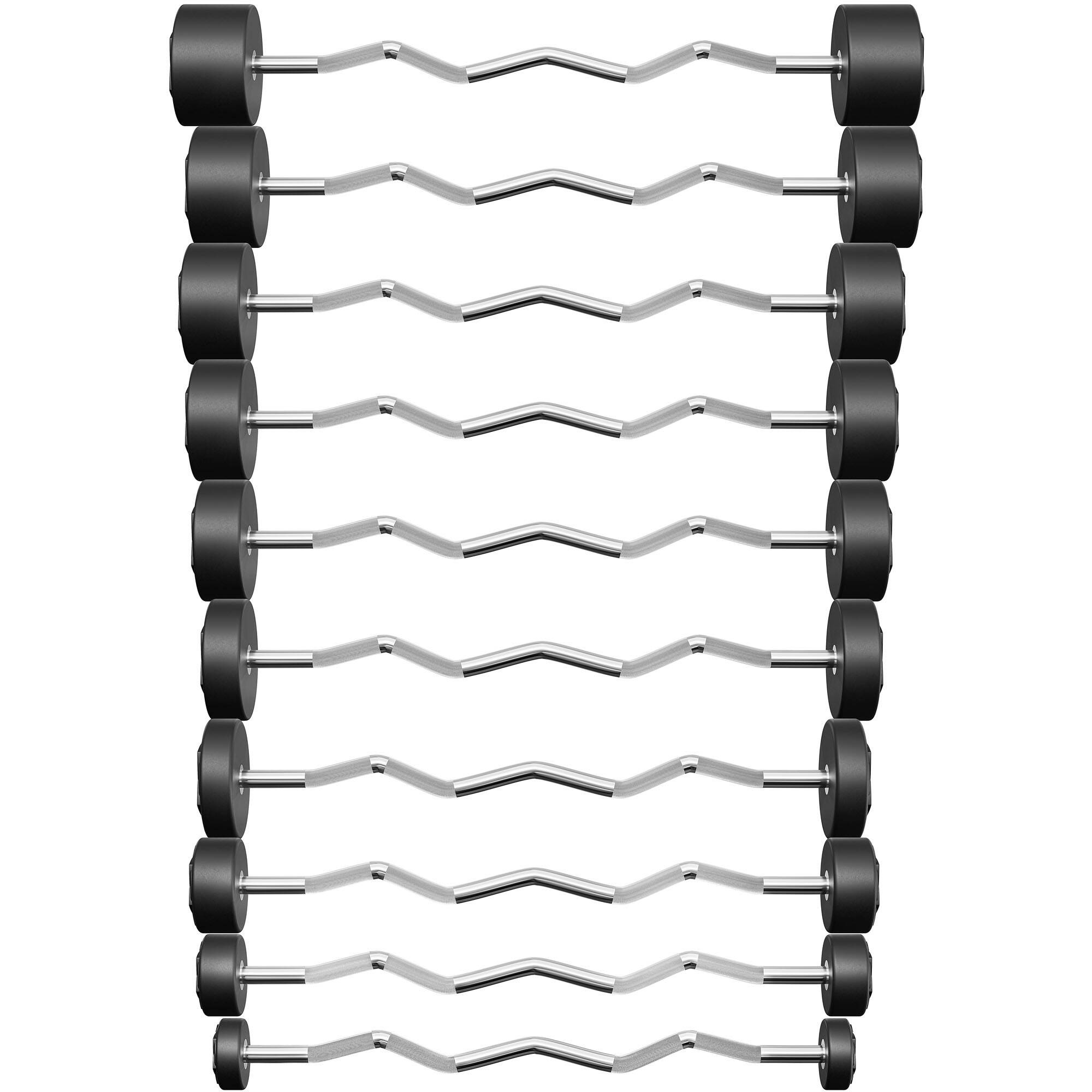 Polyurethane curl bar set 10-55 kg (5 kg increments) 325 kg – UpForm