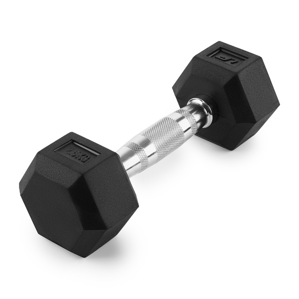 Rubber-coated HEX cast-iron dumbbell 2,5 kg - UpForm