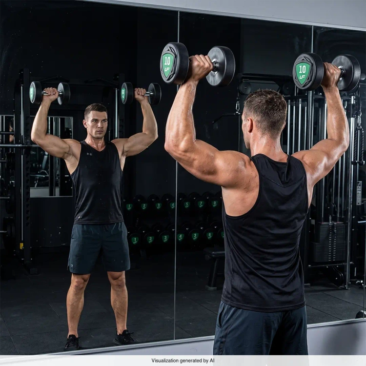 Set of polyurethane dumbbells 1-10kg (increments of 1 kg) 110 kg with dumbbell rack UR-S005– UpForm