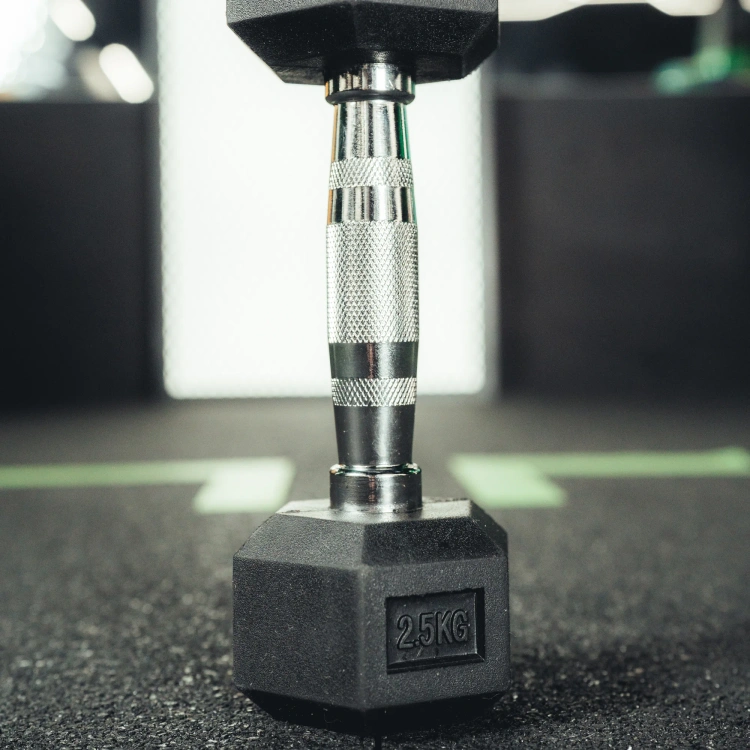 Rubber-coated HEX cast-iron dumbbell 2,5 kg - UpForm