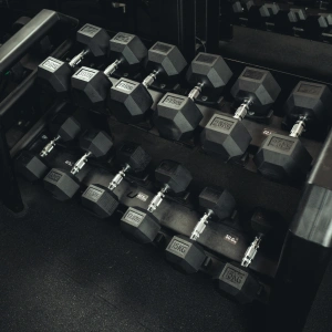 Rubber-coated HEX cast-iron dumbbell 2,5 kg - UpForm