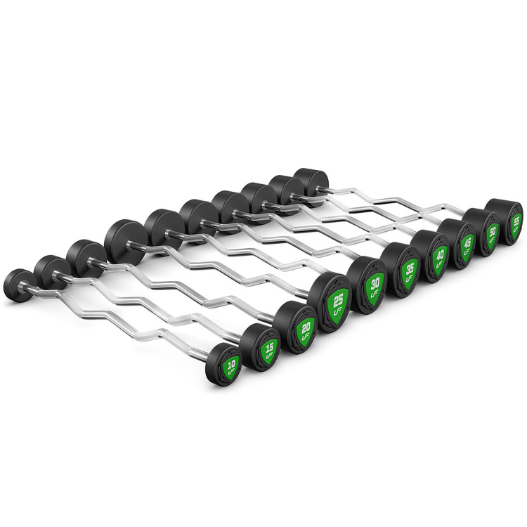Polyurethane curl bar set 10-55 kg (5 kg increments) 325 kg – UpForm