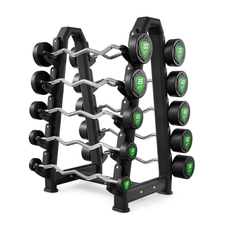 Polyurethane curl bar set 10-55 kg (5 kg increments) 325 kg – UpForm